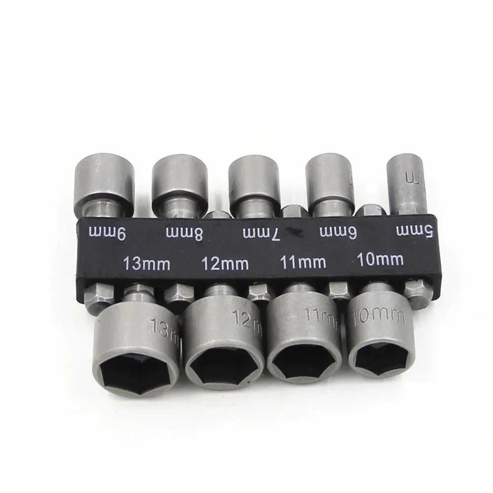 9-14pcs 5mm-13mm Hex Sockets Sleeve Nozzles Nut Driver Set Screwdriver Set Schroevendraaier Set Bits Sets Tools Socket Wrenches